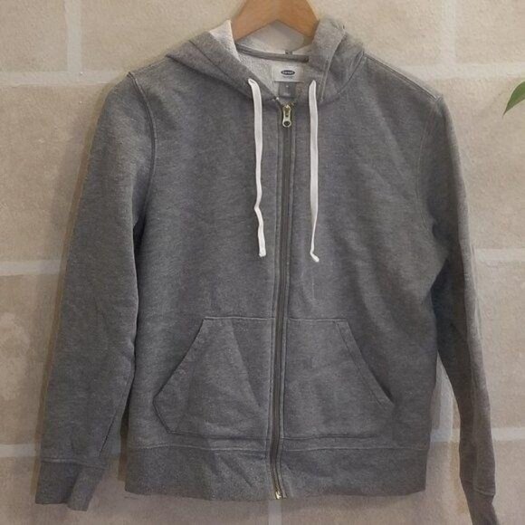 Old Navy Kids Grey Zip Up Fleece Jacket Sz M - Picture 1 of 3